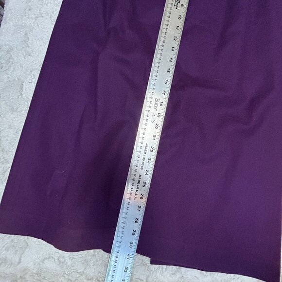 Vintage Boston Traveler Women 100% Pure Wool A-Line Career Midi Skirt Purple USA - Picture 6 of 9